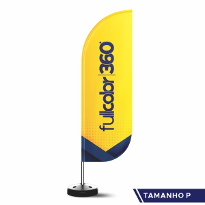 Wind Banner Tamanho P • Tecido TecnoSport 100% Sintético 1.90x0,65 cm • 4x4 cores • Dupla-Face • Sem Revestimento • Ângulo • Faca • Pena • Vela • Base Redonda Preta